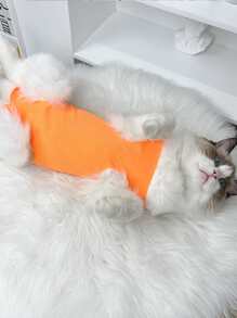 1pc Bow Decor Pet Recovery Suit - Orange - View 4