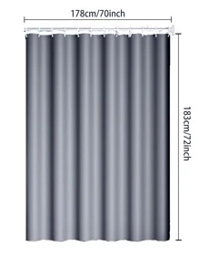 1 Rèm tắm chống thấm nước, Rèm tắm dùng một lần bằng PEVA hiện đại dùng để trang trí phòng tắm - Bạc - Xem 2