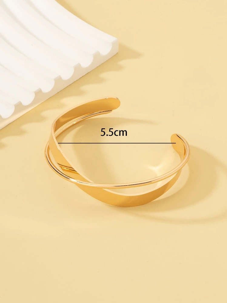 Pulsera abierta con tira cruzada - Amarillo Oro - Añade 3