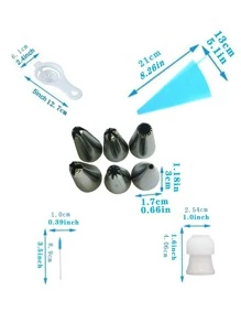 10pcs Piping Nozzle & Pastry Bag Set - Multicolor - View 2