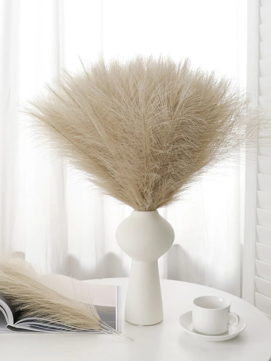 5/10/20 pezzi di erba di vimini artificiale soffice, fiori finti boho per decorazione di vasi, casa, fattoria, matrimoni, San Valentino, regali - Caffè Marrone - Visualizzare 1