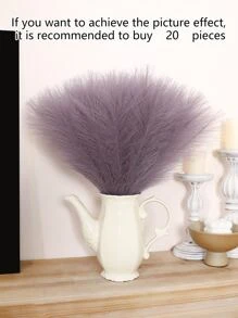 5/10入組人造蓬鬆假草蘆葦，波西米亞風格的裝飾小灌木，適合放置花瓶裝飾農家風格的家居和婚禮場合 - 淡紫色 - 查看 7