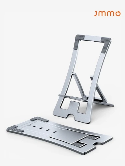 JMMO 手机支架铝制，4 级硅胶防滑可调节折叠手机支架，适用于办公桌旅行、办公桌配件