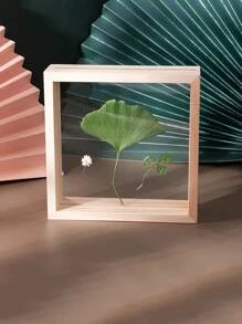 1入組木頭照片極簡素色相框