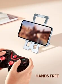 JMMO 手机支架铝制，4 级硅胶防滑可调节折叠手机支架，适用于办公桌旅行、办公桌配件 - 銀色 - 查看 5