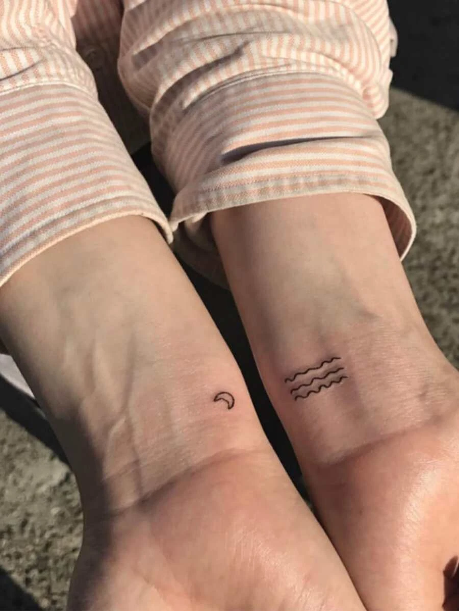 Etiqueta engomada del tatuaje, 1 hoja de tatuajes temporales con estampado de luna para mujeres, pegatinas de tatuajes para adultos, luna de tatuaje realista, para mujeres y niñas - Negro - Ver 1