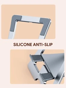 JMMO 手机支架铝制，4 级硅胶防滑可调节折叠手机支架，适用于办公桌旅行、办公桌配件 - 銀色 - 查看 7