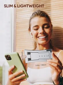 JMMO 手机支架铝制，4 级硅胶防滑可调节折叠手机支架，适用于办公桌旅行、办公桌配件 - 銀色 - 查看 8