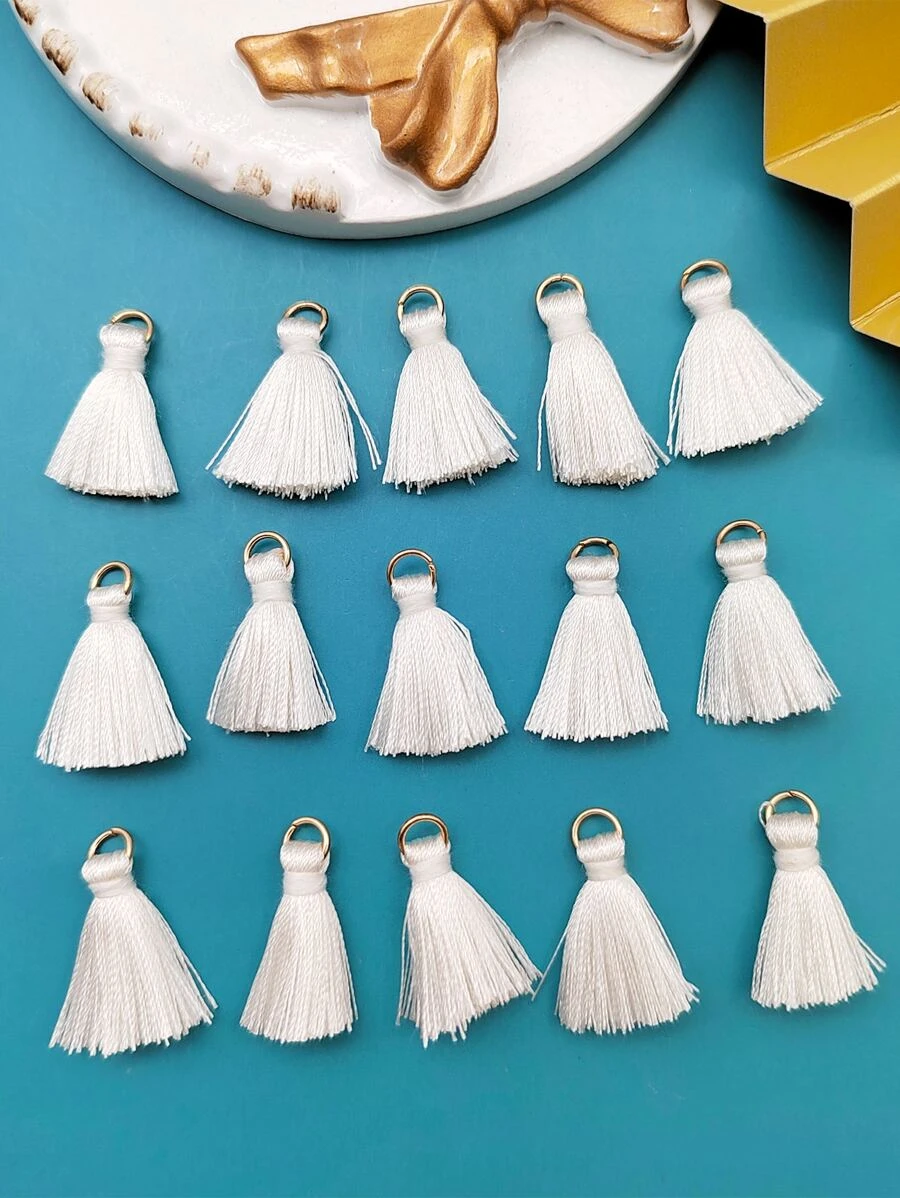 15pcs/set Tassel DIY Pendant - White - View 1