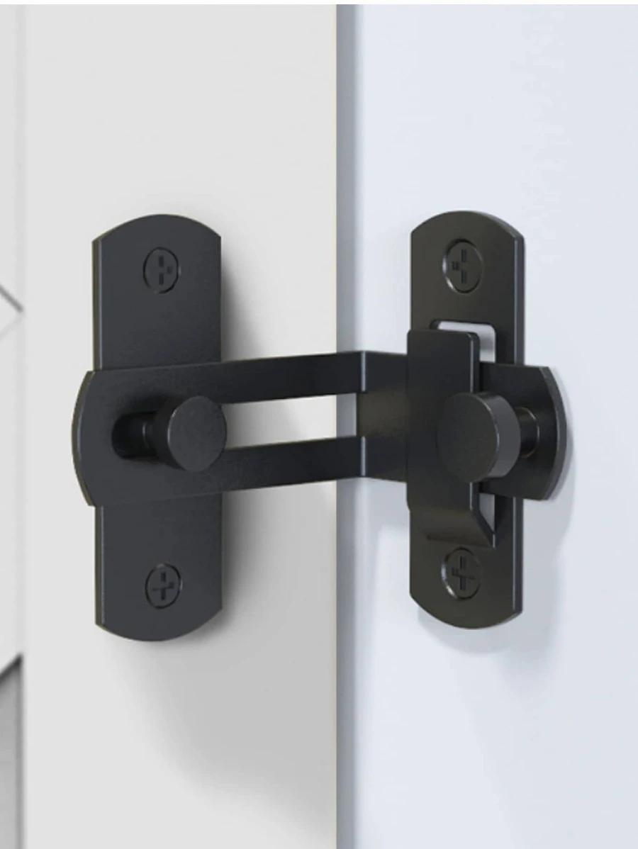 1 件不锈钢锁，简约黑色家用门锁，日常使用 - 黑色 - 查看 1