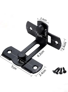 1 件不锈钢锁，简约黑色家用门锁，日常使用 - 黑色 - 查看 3