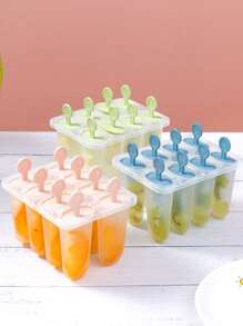 WORTHBUY 1pc PP Ice Pop Mold, Clear Multi-grid Reusable Popsicle Mold For Kitchen - Green - View 2