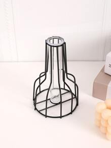 1 chiếc bình sắt, bình hoa rỗng màu đen hiện đại cho gia đình, trang trí nhà cửa, bình hoa, đồ trang trí trung tâm, trang trí bàn quà tặng sinh nhật tốt nghiệp E-I-D - màu đen - Xem 2