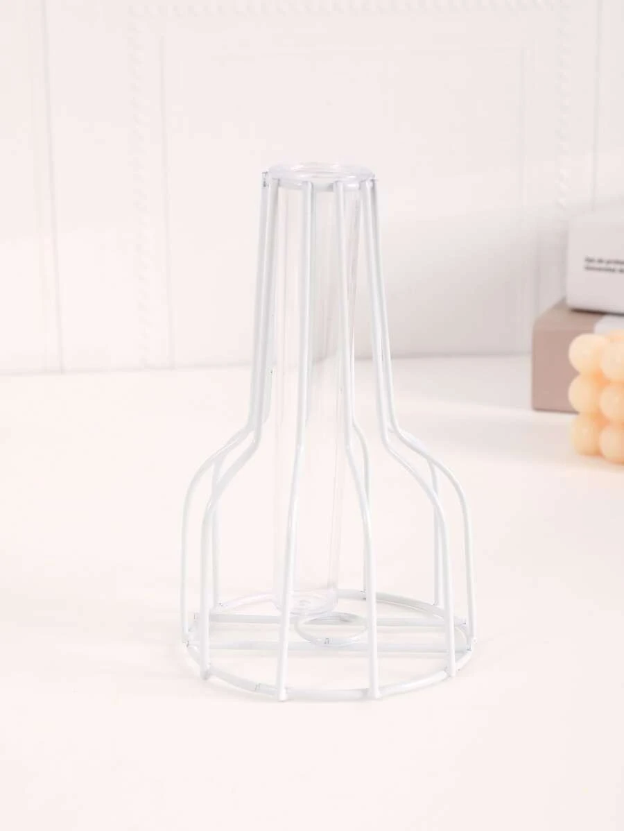 1入組鐵花極簡白色花瓶