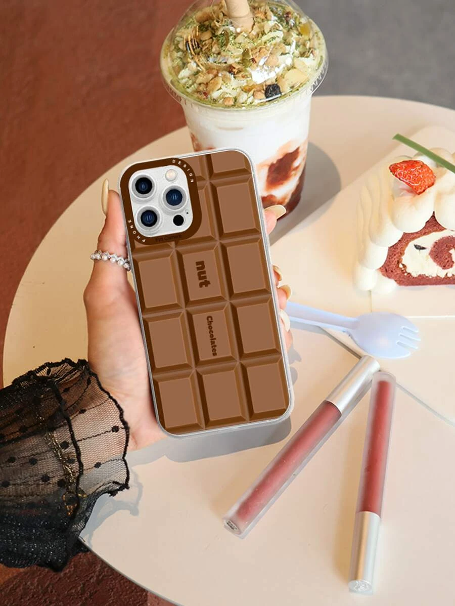 Caja del teléfono de Tpu con pintura de chocolate compatible con iPhone - Multicolor - Ver 1