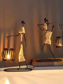 1 Đế Nến Bằng Sắt, Hình Sáng Tạo & Thiết Kế Đèn Lồng Chân Nến Cho Gia Đình - Nhiều màu - Xem 6