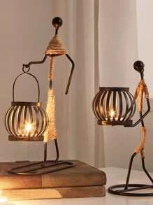 1 Đế Nến Bằng Sắt, Hình Sáng Tạo & Thiết Kế Đèn Lồng Chân Nến Cho Gia Đình - Nhiều màu - Xem 7