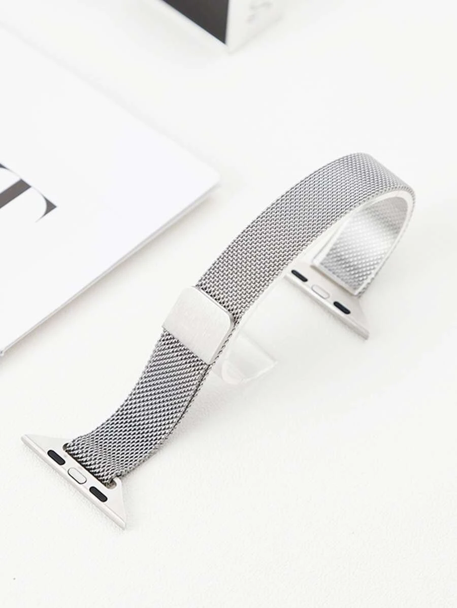 1x Dây đeo bằng thép không gỉ từ tính Tương thích với Apple Watch - Bạc - Xem 1