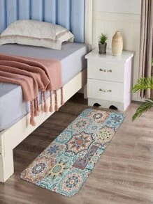 1 Tấm Thảm Hoa Văn Mandala, Thảm Trải Sàn Chống Trơn Trượt Boho Polyester Cho Gia Đình - Nhiều màu - Xem 3