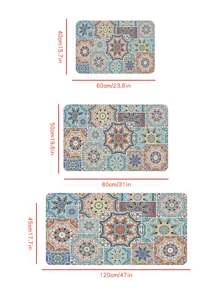 1 Tấm Thảm Hoa Văn Mandala, Thảm Trải Sàn Chống Trơn Trượt Boho Polyester Cho Gia Đình - Nhiều màu - Xem 5