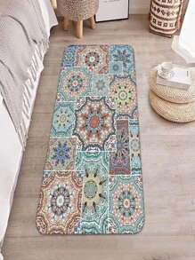 1 Tấm Thảm Hoa Văn Mandala, Thảm Trải Sàn Chống Trơn Trượt Boho Polyester Cho Gia Đình - Nhiều màu - Xem 6