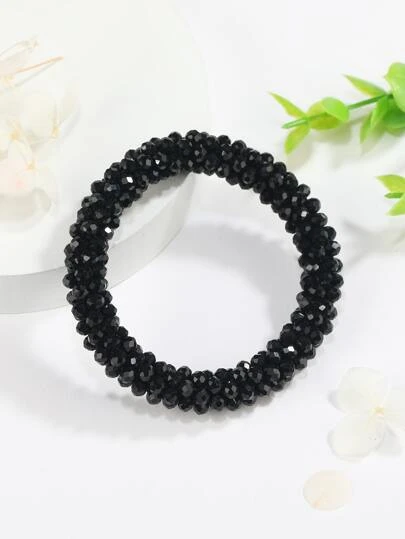 1pc Handmade Elastic Bohemian Crystal Bracelet, Suitable For Daily Wear, Fashionable Gift For Women