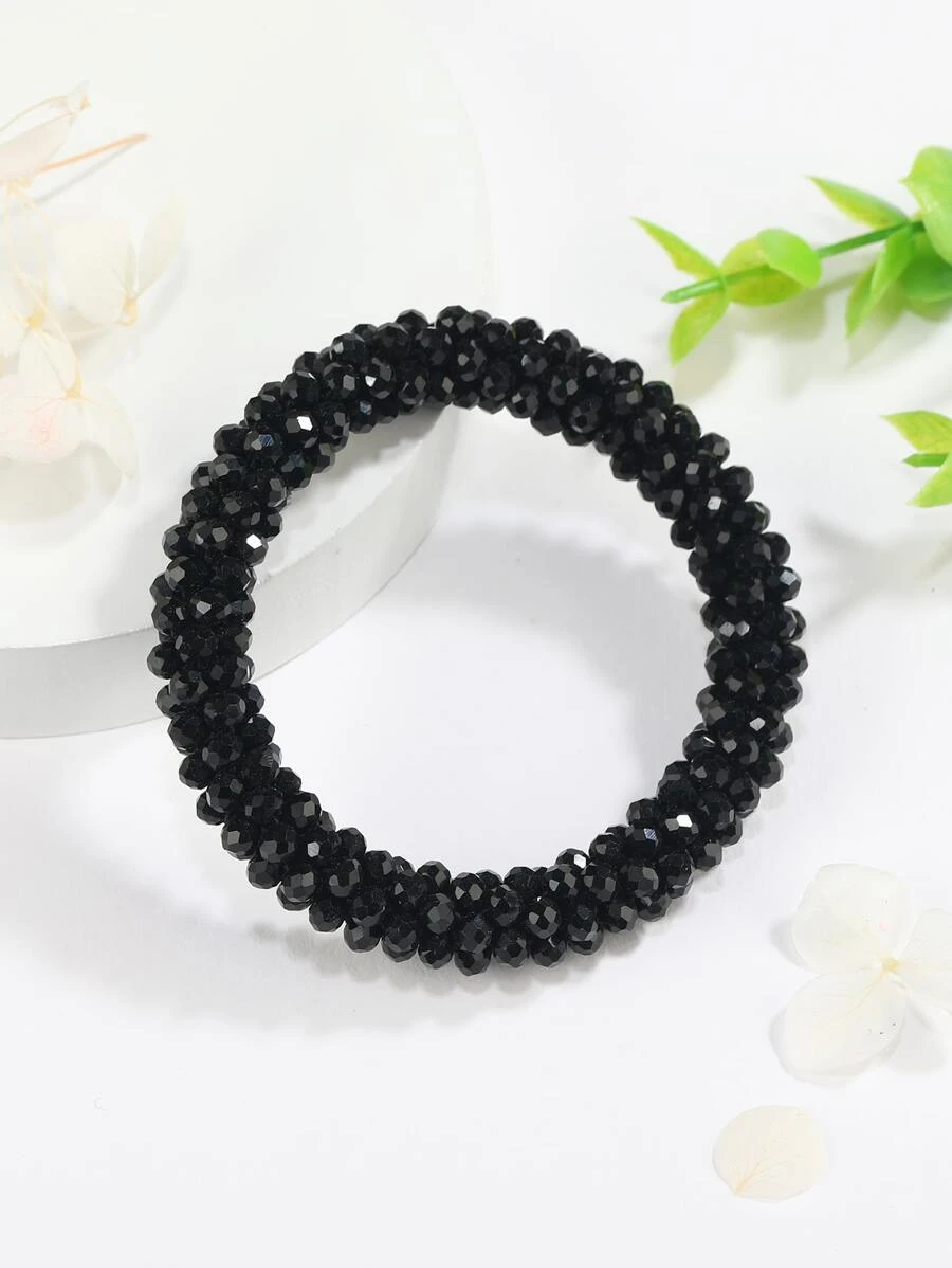 1 chiếc vòng tay pha lê Bohemian đàn hồi thủ công, thích hợp để đeo hàng ngày, quà tặng thời trang cho phụ nữ