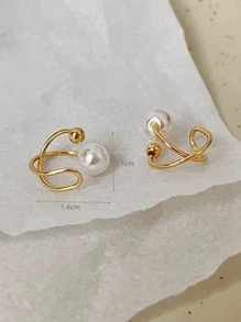 Faux Pearl Decor Ear Cuffs - Multicolor - View 3