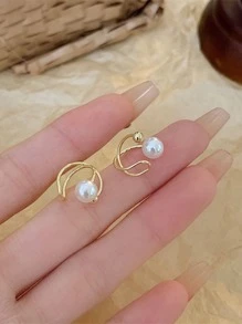 Faux Pearl Decor Ear Cuffs - Multicolor - View 5