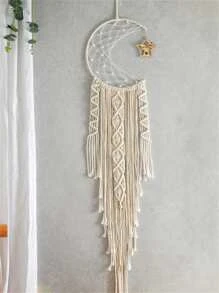 1 Vải Dream Catcher Sáng Tạo Mặt Trăng Thiết Kế Đính Hạt Trang Trí Dệt Nhà Trang Trí Thủ Công Quà Tặng Trang Trí Nhà Cửa - Màu be - Xem 1