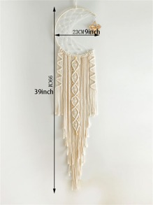 1 Vải Dream Catcher Sáng Tạo Mặt Trăng Thiết Kế Đính Hạt Trang Trí Dệt Nhà Trang Trí Thủ Công Quà Tặng Trang Trí Nhà Cửa - Màu be - Xem 2