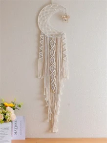 1 Vải Dream Catcher Sáng Tạo Mặt Trăng Thiết Kế Đính Hạt Trang Trí Dệt Nhà Trang Trí Thủ Công Quà Tặng Trang Trí Nhà Cửa - Màu be - Xem 4
