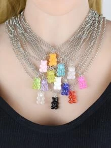 13pcs/set Cartoon Bear Charm Necklace - Multicolor - View 2