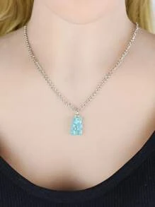 13pcs/set Cartoon Bear Charm Necklace - Multicolor - View 4