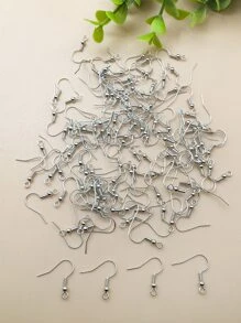 100pcs/set Metal DIY Earring Hook - Silver - View 1