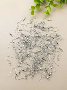 100pcs/set Metal DIY Earring Hook - Silver - View 2