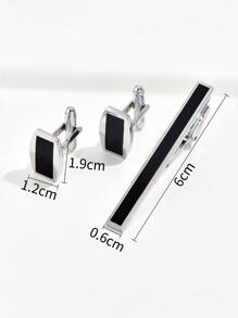 Hombres 3 piezas Clip de corbata con diseño geométrico - Multicolor - Ver 3