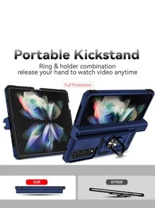 适用于男士手机壳，适用于 16男士款，男士磁吸式手机壳带指环支架，国际版，非国内版 - 藍色 - 查看 3