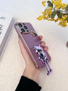 16个心形DIY支架+电镀泰迪熊支架 - 兼容三星Galaxy S24U/A05/A35/A15/A25/A24/S23FE/A12345/12345系列/ 兼容苹果14ProMax/15/13/12/11/7/8/XSMaxR系列/ 适用于Moto G5G2022/G Stylus/G Play/Power系列情侣手机壳，国际版，非国内版 - 紫色 - 查看 7