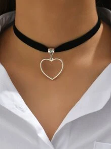 Heart Charm Choker - Multicolor - View 1