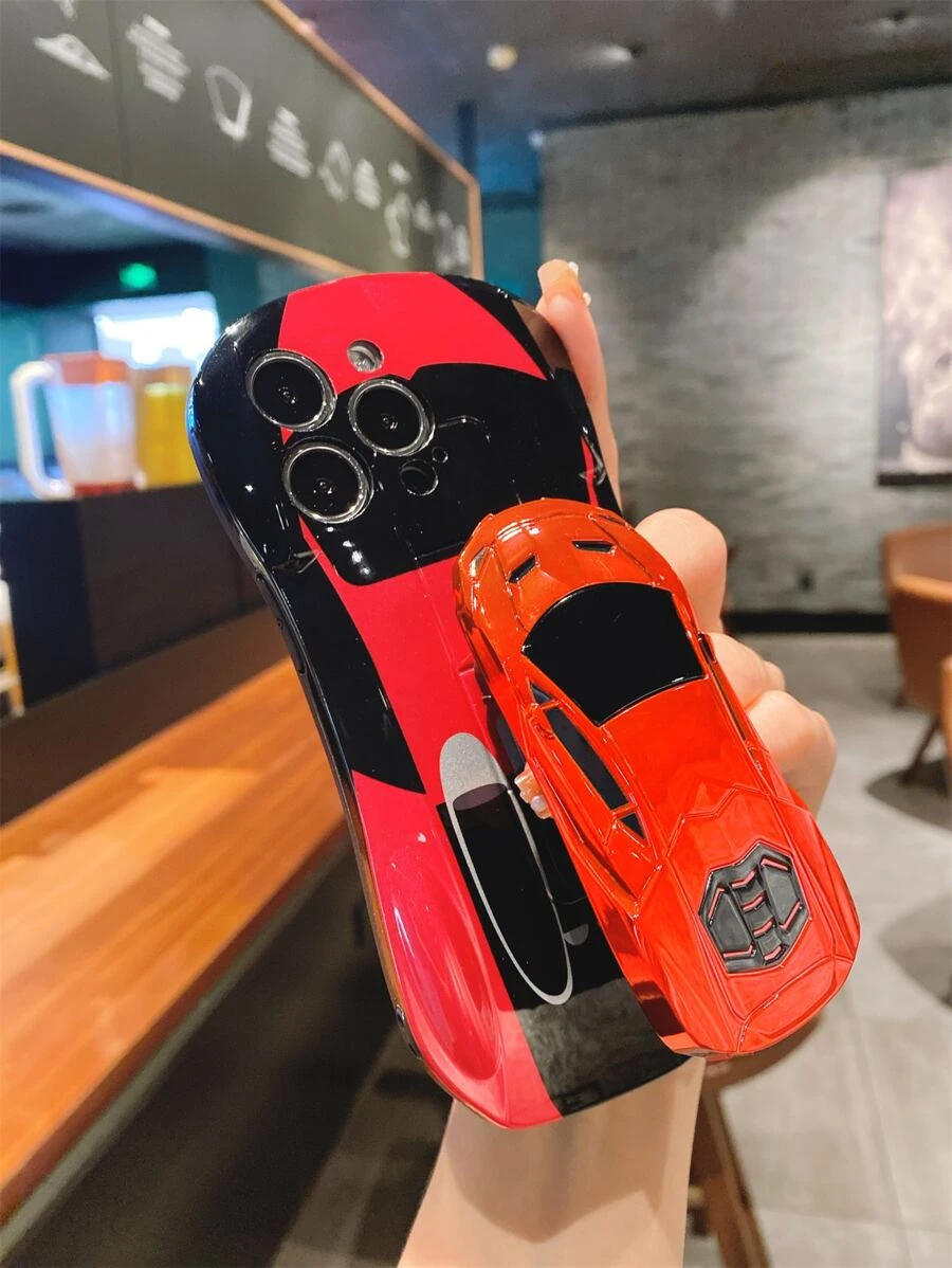 1 Miếng Đúng mốt Đua xe Imd Kỹ thuật công nghệ Loại vỏ , Mềm mại Và Cứng , Chống giọt bắn , Chống mồ hôi , Chống dấu vân tay , Bền chặt , Mờ dần , Tương thích với iPhone - Đỏ - Xem 1