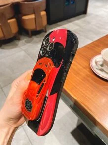 1 Miếng Đúng mốt Đua xe Imd Kỹ thuật công nghệ Loại vỏ , Mềm mại Và Cứng , Chống giọt bắn , Chống mồ hôi , Chống dấu vân tay , Bền chặt , Mờ dần , Tương thích với iPhone - Đỏ - Xem 6