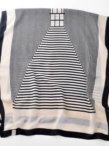 Striped Print Scarf - Multicolor - View 3