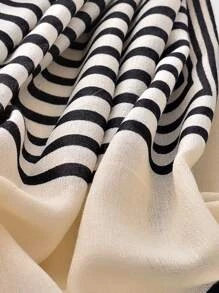 Striped Print Scarf - Multicolor - View 4
