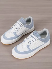 Women's Casual Comfortable Sneakers For Daily Wear - Blue and White - View 4