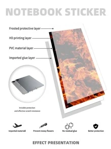 1pc 11 Inch Fire Pattern Sticker Compatible With iPad Pro - Multicolor - View 3