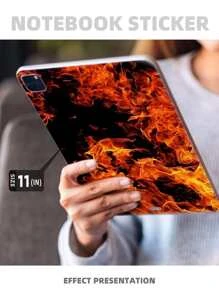 1pc 11 Inch Fire Pattern Sticker Compatible With iPad Pro - Multicolor - View 4