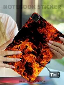 1pc 11 Inch Fire Pattern Sticker Compatible With iPad Pro - Multicolor - View 6