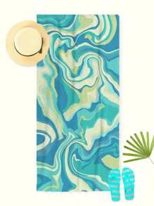 1pc Allover Pattern Beach Towel, Microfiber Travel Beach Towel - Multicolor - View 3