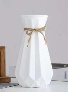 1pc Plastic Creative Flower Vase With Ceramic Effect For Flower Arrangements Home Decor Room Decor Glass Vase